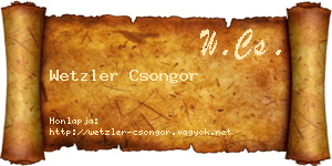 Wetzler Csongor névjegykártya